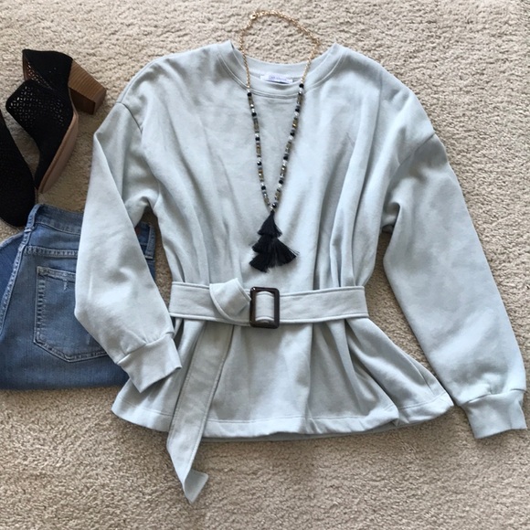 Zara Tops - Zara Belted Sweatshirt